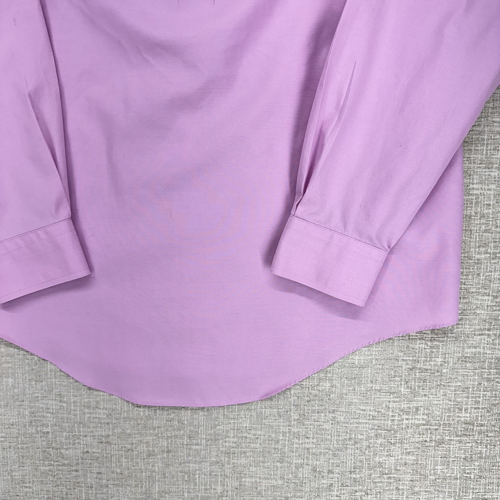 Lands' End Shirt Mens Large Pink Pinpoint Oxford Long Sleeve Button Down Dress - Picture 8 of 13